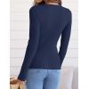 imageZESICA Womens Long Sleeve Crewneck Shirts 2025 Fall Ribbed Knit Sweater Slim Fitted Casual Basic Tee TopsNavy