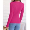 imageZESICA Womens Long Sleeve Crewneck Shirts 2025 Fall Ribbed Knit Sweater Slim Fitted Casual Basic Tee TopsRose