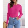 imageZESICA Womens Long Sleeve Crewneck Shirts 2025 Fall Ribbed Knit Sweater Slim Fitted Casual Basic Tee TopsRose