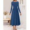 imageZESICA Fall Dresses for Women 2025 Elegant Classy Square Neck Long Sleeve Flowy Wedding Guest Party Midi DressDusty Blue