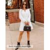 imageZESICA Long Sleeve V Neck Mini Dresses for Women 2025 Fall High Waist Ruffle Pleated A Line Cocktail Party Short DressWhite