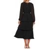 imageZESICA Womens 2025 Fall Long Sleeve Ruffle Tiered Layered Chiffon Flowy Swing Wedding Guest Cocktail Party Midi DressBlack