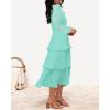 imageZESICA Womens 2025 Fall Long Sleeve Ruffle Tiered Layered Chiffon Flowy Swing Wedding Guest Cocktail Party Midi DressMint