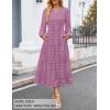 imageZESICA Womens Fall Long Sleeve Maxi Dresses 2025 Crew Neck Swiss Dot Tiered Flowy A Line Wedding Cocktail Party DressPurple