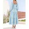 imageZESICA Womens Fall Long Sleeve Maxi Dresses 2025 Square Neck Hollow Out Eyelet Smocked A Line Cocktail Party DressLightblue