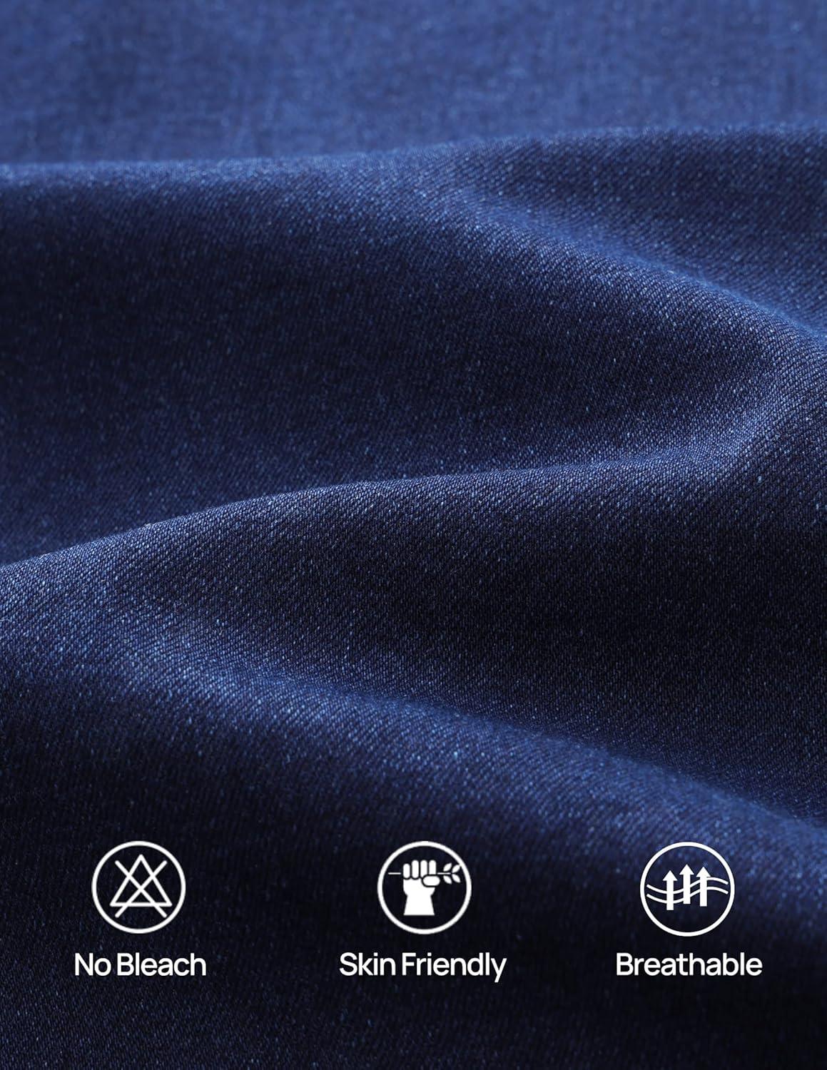 imageZESICA Wide Leg Jeans for Women Trendy High Waisted Strechy Loose Straight Denim Pants with PocketsDarkblue