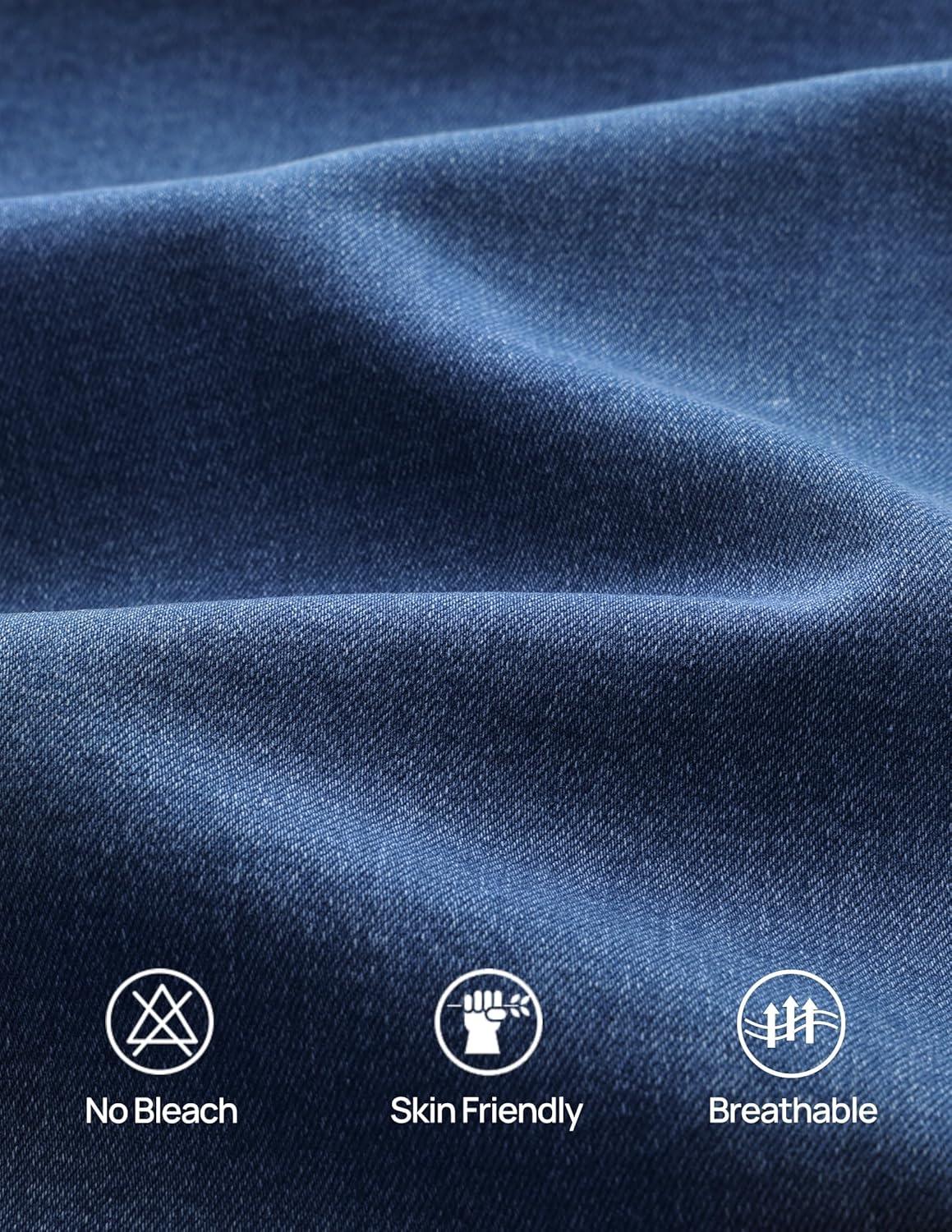 imageZESICA Wide Leg Jeans for Women Trendy High Waisted Strechy Loose Straight Denim Pants with PocketsSeablue