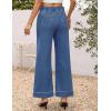 imageZESICA Wide Leg Jeans for Women Trendy High Waisted Strechy Loose Straight Denim Pants with PocketsBlue