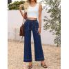 imageZESICA Wide Leg Jeans for Women Trendy High Waisted Strechy Loose Straight Denim Pants with PocketsDarkblue