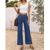 imageZESICA Wide Leg Jeans for Women Trendy High Waisted Strechy Loose Straight Denim Pants with PocketsSeablue