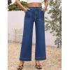 imageZESICA Wide Leg Jeans for Women Trendy High Waisted Strechy Loose Straight Denim Pants with PocketsSeablue