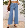 imageZESICA Wide Leg Jeans for Women Trendy High Waisted Strechy Loose Straight Denim Pants with PocketsSkyblue