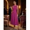 imageZESICA Women Summer Sleeveless Midi Dresses 2026 Elegant Boat Neck A Line Tie Waist Spring Cocktail Party DressFuchsia