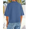 imageZESICA Womens Casual Short Sleeve Sweaters 2026 Summer Oversized Crewneck Soft Knit Cropped Tops Trendy OutfitsDustyblue
