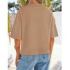 imageZESICA Womens Casual Short Sleeve Sweaters 2026 Summer Oversized Crewneck Soft Knit Cropped Tops Trendy OutfitsToffee