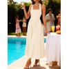 imageZESICA Womens Floral Halter Midi Dress 2026 Casual Elegant Sleeveless Flowy A Line Wedding Guest Cocktail DressesApricot