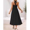 imageZESICA Womens Floral Halter Midi Dress 2026 Casual Elegant Sleeveless Flowy A Line Wedding Guest Cocktail DressesBlack