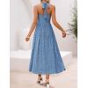 imageZESICA Womens Floral Halter Midi Dress 2026 Casual Elegant Sleeveless Flowy A Line Wedding Guest Cocktail DressesDustyblue