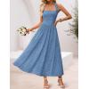 imageZESICA Womens Floral Halter Midi Dress 2026 Casual Elegant Sleeveless Flowy A Line Wedding Guest Cocktail DressesDustyblue