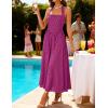imageZESICA Womens Floral Halter Midi Dress 2026 Casual Elegant Sleeveless Flowy A Line Wedding Guest Cocktail DressesEggplant