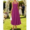 imageZESICA Womens Floral Halter Midi Dress 2026 Casual Elegant Sleeveless Flowy A Line Wedding Guest Cocktail DressesEggplant