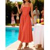imageZESICA Womens Floral Halter Midi Dress 2026 Casual Elegant Sleeveless Flowy A Line Wedding Guest Cocktail DressesOrangered