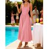 imageZESICA Womens Floral Halter Midi Dress 2026 Casual Elegant Sleeveless Flowy A Line Wedding Guest Cocktail DressesPink