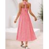 imageZESICA Womens Floral Halter Midi Dress 2026 Casual Elegant Sleeveless Flowy A Line Wedding Guest Cocktail DressesPink