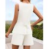 imageZESICA Womens Summer 2 Piece Short Sets 2026 Suit Vest Tops and Shorts Matching Set Business Casual OutfitsWhite