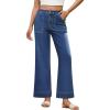 imageZESICA Wide Leg Jeans for Women Trendy High Waisted Strechy Loose Straight Denim Pants with PocketsSeablue