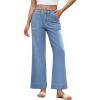 imageZESICA Wide Leg Jeans for Women Trendy High Waisted Strechy Loose Straight Denim Pants with PocketsSkyblue