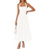 imageZESICA Womens Floral Halter Midi Dress 2026 Casual Elegant Sleeveless Flowy A Line Wedding Guest Cocktail DressesWhite