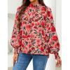 imageZESICA Womens Floral Print Blouse 2025 Long Sleeve Button Down Casual Fall Boho Oversized Tops ShirtsVintage Pink