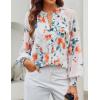 imageZESICA Womens Floral Print Blouse 2025 Long Sleeve Button Down Casual Fall Boho Oversized Tops ShirtsWhite