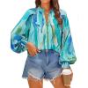 imageZESICA Womens Floral Print Blouse 2025 Long Sleeve Button Down Casual Fall Boho Oversized Tops ShirtsLake