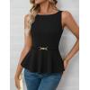 imageZESICA Peplum Tank Top for Women Trendy Summer 2026 Babydoll Sleeveless Business Casual Dressy Tops Work Shirt BlouseBlack