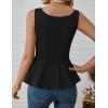 imageZESICA Peplum Tank Top for Women Trendy Summer 2026 Babydoll Sleeveless Business Casual Dressy Tops Work Shirt BlouseBlack