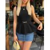 imageZESICA Peplum Tank Top for Women Trendy Summer 2026 Babydoll Sleeveless Business Casual Dressy Tops Work Shirt BlouseBlack