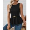 imageZESICA Peplum Tank Top for Women Trendy Summer 2026 Babydoll Sleeveless Business Casual Dressy Tops Work Shirt BlouseBlack