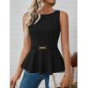 imageZESICA Peplum Tank Top for Women Trendy Summer 2026 Babydoll Sleeveless Business Casual Dressy Tops Work Shirt BlouseBlack