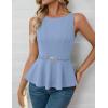 imageZESICA Peplum Tank Top for Women Trendy Summer 2026 Babydoll Sleeveless Business Casual Dressy Tops Work Shirt BlouseBlue