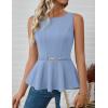 imageZESICA Peplum Tank Top for Women Trendy Summer 2026 Babydoll Sleeveless Business Casual Dressy Tops Work Shirt BlouseBlue