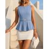 imageZESICA Peplum Tank Top for Women Trendy Summer 2026 Babydoll Sleeveless Business Casual Dressy Tops Work Shirt BlouseBlue