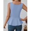 imageZESICA Peplum Tank Top for Women Trendy Summer 2026 Babydoll Sleeveless Business Casual Dressy Tops Work Shirt BlouseBlue