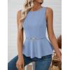 imageZESICA Peplum Tank Top for Women Trendy Summer 2026 Babydoll Sleeveless Business Casual Dressy Tops Work Shirt BlouseBlue