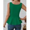 imageZESICA Peplum Tank Top for Women Trendy Summer 2026 Babydoll Sleeveless Business Casual Dressy Tops Work Shirt BlouseGreen