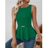 imageZESICA Peplum Tank Top for Women Trendy Summer 2026 Babydoll Sleeveless Business Casual Dressy Tops Work Shirt BlouseGreen