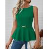 imageZESICA Peplum Tank Top for Women Trendy Summer 2026 Babydoll Sleeveless Business Casual Dressy Tops Work Shirt BlouseGreen