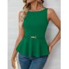imageZESICA Peplum Tank Top for Women Trendy Summer 2026 Babydoll Sleeveless Business Casual Dressy Tops Work Shirt BlouseGreen
