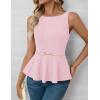 imageZESICA Peplum Tank Top for Women Trendy Summer 2026 Babydoll Sleeveless Business Casual Dressy Tops Work Shirt BlousePink